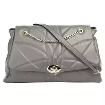 Сумка через плечо Cluty, натуральная кожа, производство Италия, серый