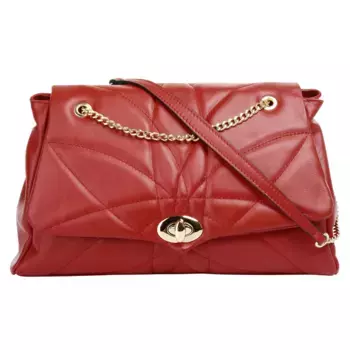 Сумка через плечо Cluty, натуральная кожа, производство Италия, красный