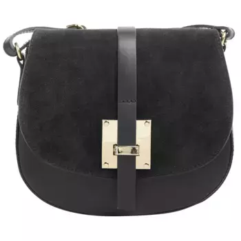 Сумка через плечо Cluty, натуральная кожа, производство Италия, черный