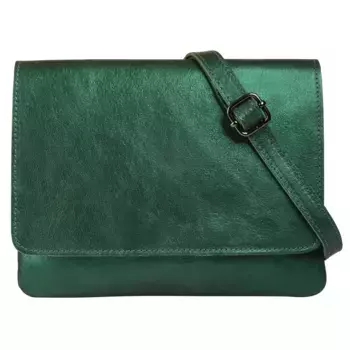 Сумка через плечо Cluty, натуральная кожа, производство Италия, зеленый