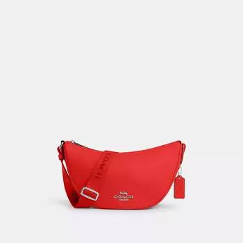 Сумка через плечо Coach Outlet Pace, цвет Silver/Miami Red