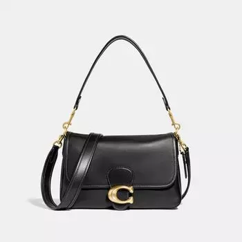 Сумка через плечо Coach Soft Tabby Shoulder Bag, цвет Brass/Black