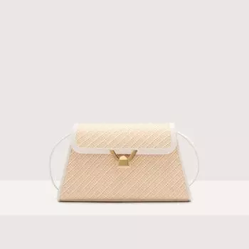Сумка через плечо Coccinelle Dew Bicolor Straw Medium, цвет Multi Blanco/Blanco