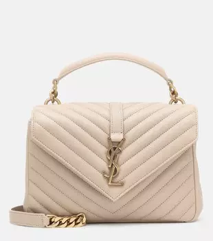 Сумка через плечо College среднего размера Saint Laurent, бежевый
