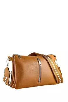 Сумка через плечо COLLEZIONE ALESSANDRO "Alba" на модных ремешках, коричневый