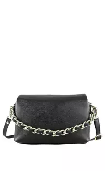 Сумка через плечо COLLEZIONE ALESSANDRO "Boxx" из натуральной яловой кожи, черный