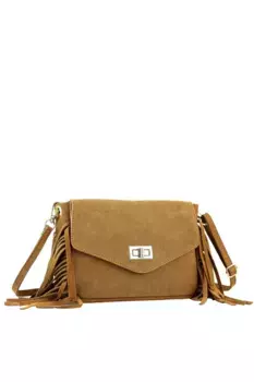 Сумка через плечо COLLEZIONE ALESSANDRO "Дикий Запад" из натуральной замши, коричневый