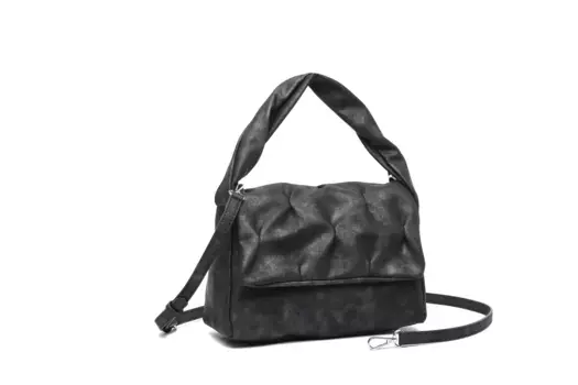 Сумка через плечо COLLEZIONE ALESSANDRO "Glamur" из слегка мерцающего мягкого материала, черный