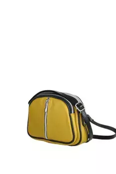 Сумка через плечо COLLEZIONE ALESSANDRO "Ideal", из кожи, с тремя основными отделениями, цвет Senf