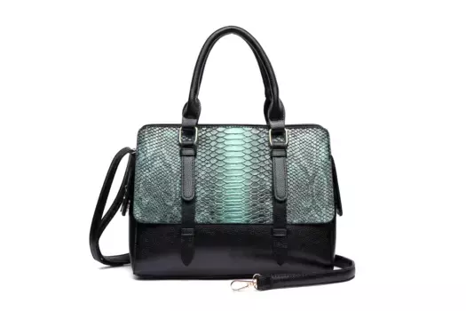 Сумка через плечо COLLEZIONE ALESSANDRO "Keola", мерцающий тисненый материал, зеленый