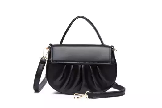 Сумка через плечо COLLEZIONE ALESSANDRO "Kordula", с мелкими складками, черный