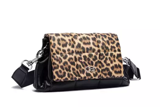 Сумка через плечо COLLEZIONE ALESSANDRO "Mouse" в модном леопардовом стиле, черный