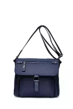 Сумка через плечо COLLEZIONE ALESSANDRO "Нейлон" современного дизайна со множеством отделений, синий