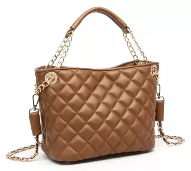 Сумка через плечо COLLEZIONE ALESSANDRO "New York" из стеганого мягкого материала, коричневый