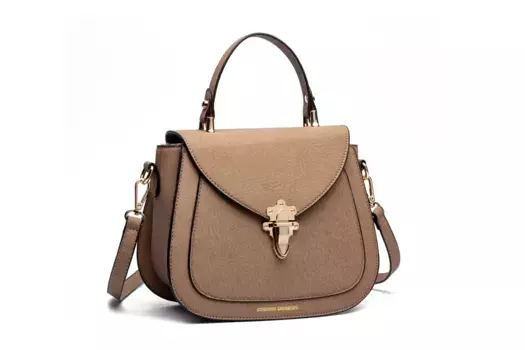 Сумка через плечо COLLEZIONE ALESSANDRO "Одесса" с прикрепленным карманом, коричневый