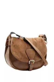 Сумка через плечо COLLEZIONE ALESSANDRO "Roxy", производство Италия, натуральная кожа, коричневый