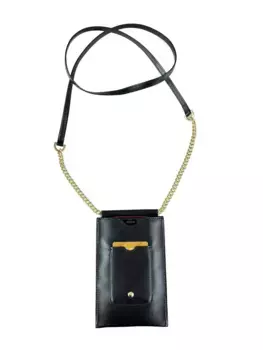 Сумка через плечо COLLEZIONE ALESSANDRO "сумка для мобильного телефона", кожаная, с отделением для кредитной карты, черный