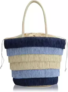 Сумка через плечо COLLEZIONE ALESSANDRO "Tenerife", из соломы, синий