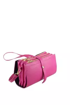 Сумка через плечо COLLEZIONE ALESSANDRO "Янтарь", производство Италия, фуксия