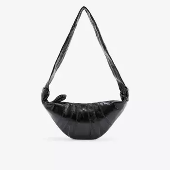 Сумка через плечо Croissant маленькая из хлопка с покрытием Lemaire, черный