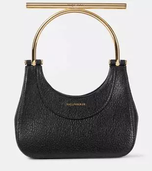 Сумка через плечо Cross-Bar Mini из натуральной кожи Alexander Mcqueen, цвет black/gold