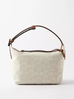Сумка через плечо cubi anagram из жаккарда и кожи LOEWE, бежевый