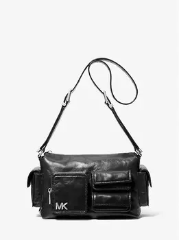 Сумка через плечо Dakota из натуральной кожи среднего размера Michael Kors, черный