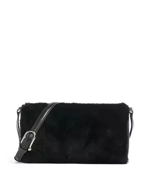 Сумка через плечо Dalia l текстильная, зернистая кожа Furla, черный