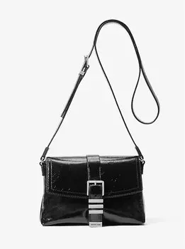 Сумка через плечо Darrington Mini из потрескавшейся кожи Michael Kors, черный