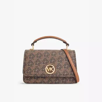 Сумка через плечо Delancey из искусственной кожи с монограммным узором Michael Michael Kors, коричневый