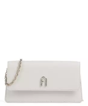 Сумка через плечо Diamante Mini из мелкозернистой кожи Furla, белый