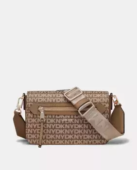 Сумка через плечо DKNY BRYANT с длинной ручкой и застежкой-молнией, бежевый