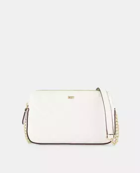 Сумка через плечо DKNY Veronica с длинной ручкой-цепочкой и молнией, белый