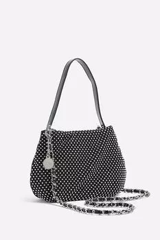 Сумка через плечо для девочки с декором из стразов River Island, черный