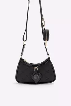 Сумка через плечо для девочки с рельефным узором River Island, черный
