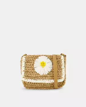 Сумка через плечо для девочки с ромашками Kids El Corte Ingls, бежевый