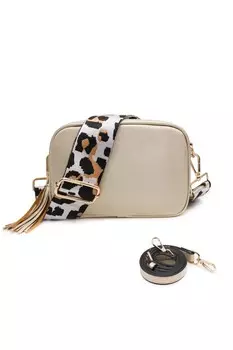 Сумка через плечо для фотоаппарата с двойным ремешком и кисточкой из парусины с подвеской Kitise, золото