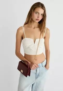 Сумка через плечо DOUBLE-HANDLE Stradivarius, Бордо