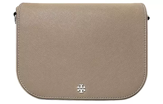 Сумка через плечо Emerson из текстурированной кожи, женская, серая TORY BURCH