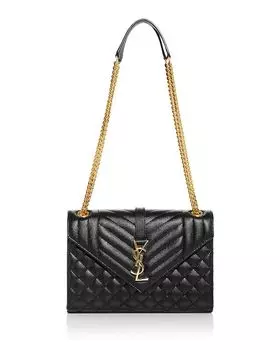 Сумка через плечо Envelope среднего размера из стеганой кожи Saint Laurent