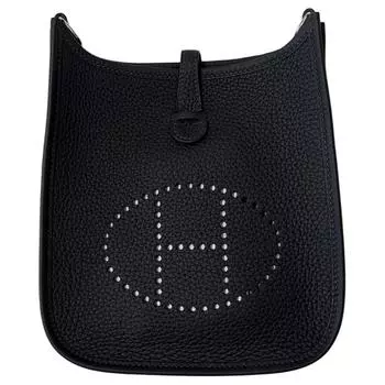 Сумка через плечо Evelyne Clemence из кожи, мини, женская, цвет морской волны HERMES