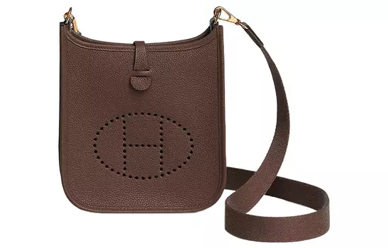 Сумка через плечо Evelyne Maurice Bullock из кожи, женская, мини-сумка цвета какао HERMES