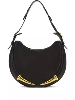 Сумка через плечо Fang Bag изогнутого силуэта Roberto Cavalli, черный