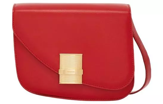 Сумка через плечо Ferragamo из телячьей кожи, стандартная женская, цвет огненно-красный
