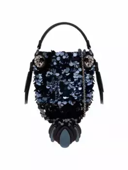 Сумка через плечо Fish Anya Hindmarch, тёмно-синий