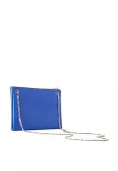 Сумка через плечо FLAT IN-EFFECT WITH REMOVABLE ADJUSTABLE CHAIN STRAP ZIP CLOSURE FRONT POCKET AND LOGO ON THE FRONT United Colors of Benetton, синий