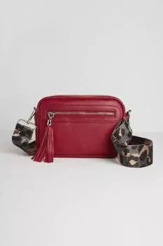 Сумка через плечо Florence с темным леопардовым ремешком Betsy & Floss, красный