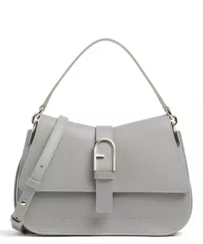 Сумка через плечо Flow m из мелкозернистой кожи Furla, серый
