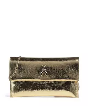 Сумка через плечо fly металлик из мелкозернистой телячьей кожи. Patrizia Pepe, золото