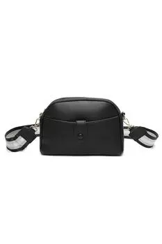 Сумка через плечо Gabby из полиуретана с тройной молнией, тремя отделениями и узорчатым ремешком Fontanella Fashion, черный